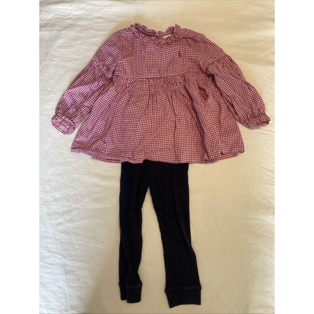 24 Months Ralph Lauren baby girl clothes - 2 piece outfit | plaid theme